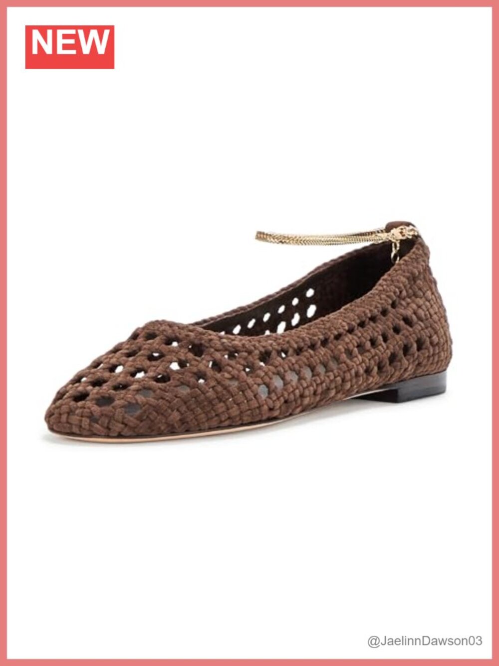 PAIGE Women's Juliette Flat - Woven Suede Ballet Flat with Removable Gold Chain